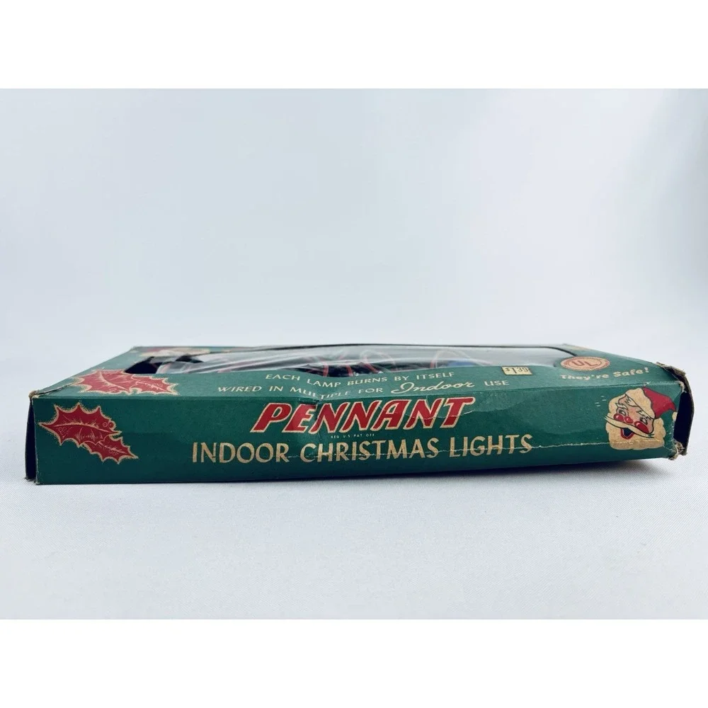 Vintage Pennant Indoor Christmas Tree Lights Original Box- Holiday Decor Works‎